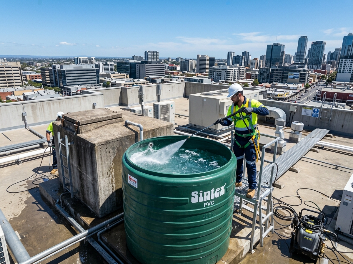 Overhead Water Tank Cleaning